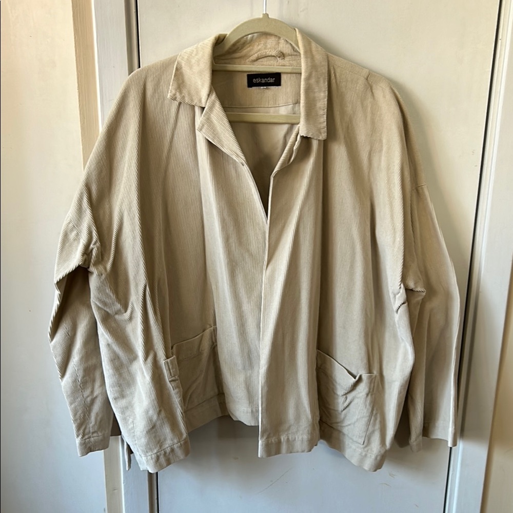 Eskandar Beige Tan Corduroy Jacket Size 1